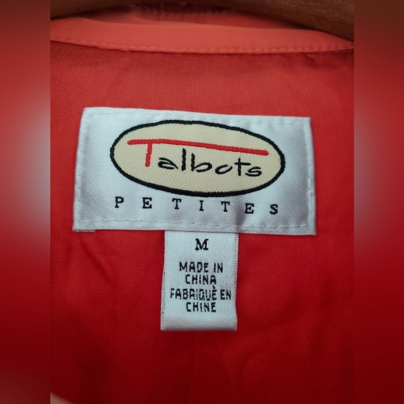 Talbots Quilted Jacket. Orange. Size MED PETITE - Picture 3 of 9